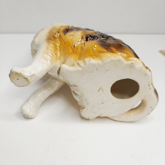 VINTAGE LEFTON BROWN TABBY Cat Figurine Large 7.25 inches circa 1960 flawed - Picture 10 of 11